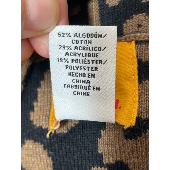 Ruby Rd Road Animal Print Cardigan Open Sz Large Black Brown Leopard  Mob Wife - Picture 4 of 5